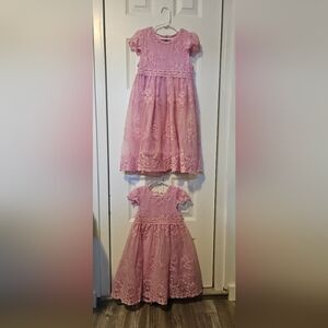Elegant Pink Lace Kids Dresses